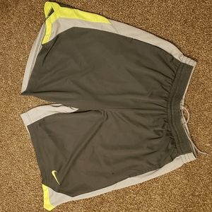 NIKE Double Grey/Volt Athletic Shorts